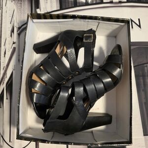 Audrey Brooke Black Strappy Heels